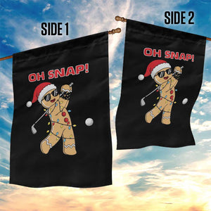 Oh Snap Gingerbreadman Golfer Garden Flag Funny Golf Christmas Golfing Pajamas TS10 Print Your Wear