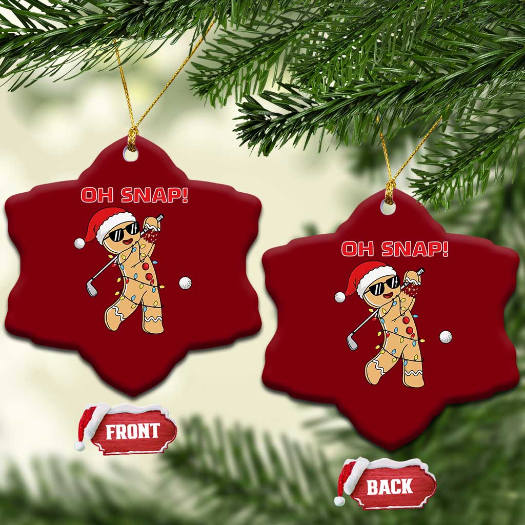Oh Snap Gingerbreadman Golfer Ceramic Ornament Funny Golf Christmas Golfing Pajamas TS10 Print Your Wear