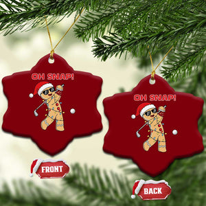 Oh Snap Gingerbreadman Golfer Ceramic Ornament Funny Golf Christmas Golfing Pajamas TS10 Print Your Wear