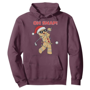 Oh Snap Gingerbreadman Golfer Hoodie Funny Golf Christmas Golfing Pajamas TS10 Maroon Print Your Wear