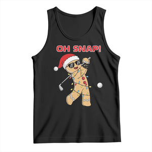 Oh Snap Gingerbreadman Golfer Tank Top Funny Golf Christmas Golfing Pajamas TS10 Black Print Your Wear