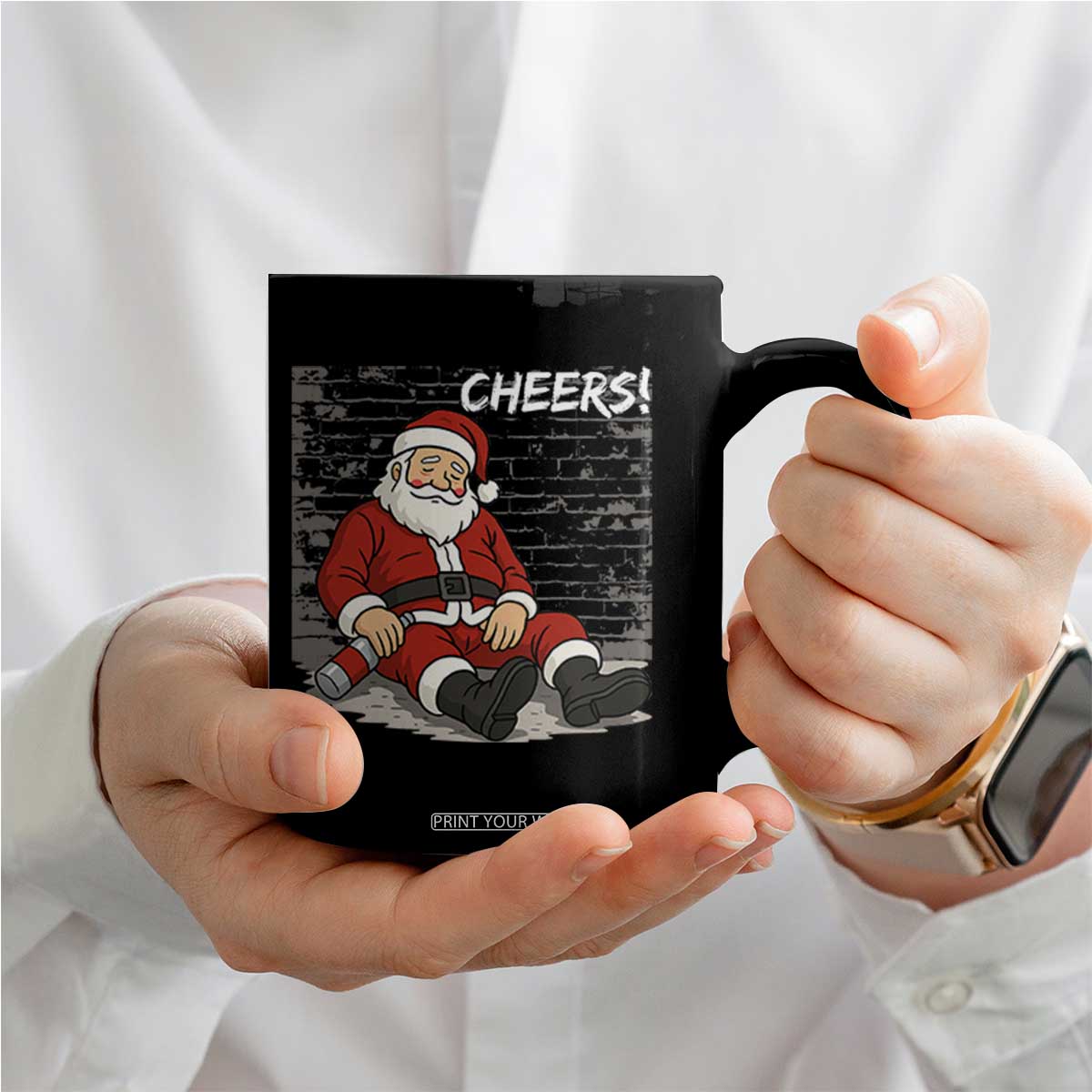 Funny Christmas Santa Claus Drinking Beer Coffee Mug Wonderful Time TS10 Print Your Wear