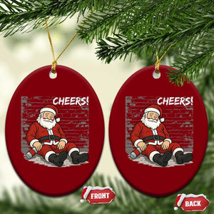 Funny Christmas Santa Claus Drinking Beer Ceramic Ornament Wonderful Time TS10 Print Your Wear