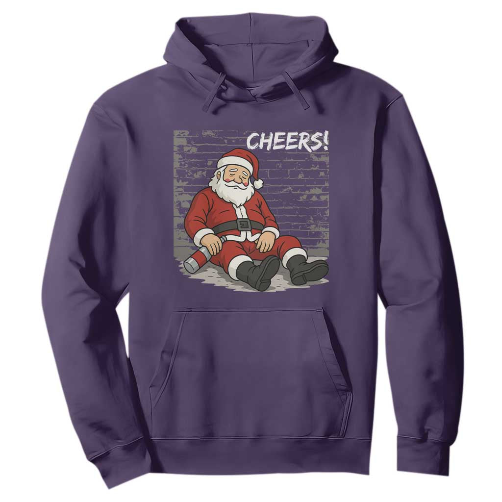 Funny Christmas Santa Claus Drinking Beer Hoodie Wonderful Time TS10 Purple Print Your Wear