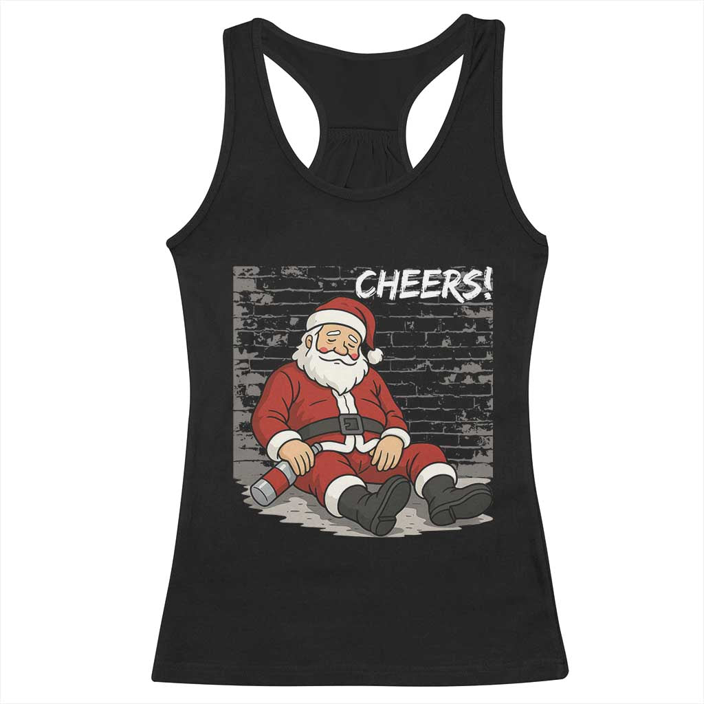 Funny Christmas Santa Claus Drinking Beer Racerback Tank Top Wonderful Time TS10 Black Print Your Wear