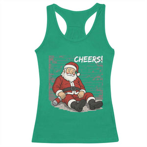 Funny Christmas Santa Claus Drinking Beer Racerback Tank Top Wonderful Time TS10 Irish Green Print Your Wear