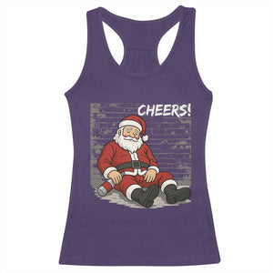 Funny Christmas Santa Claus Drinking Beer Racerback Tank Top Wonderful Time TS10 Purple Print Your Wear
