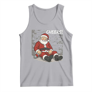 Funny Christmas Santa Claus Drinking Beer Tank Top Wonderful Time TS10 Athletic Heather Print Your Wear