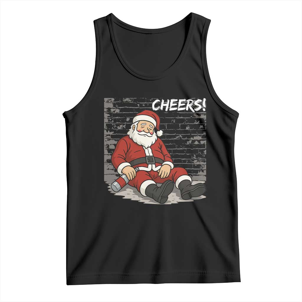 Funny Christmas Santa Claus Drinking Beer Tank Top Wonderful Time TS10 Black Print Your Wear