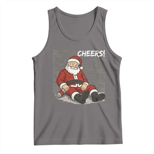 Funny Christmas Santa Claus Drinking Beer Tank Top Wonderful Time TS10 Deep Heather Print Your Wear
