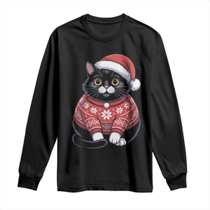 Christmas Black Cat Long Sleeve Shirt Catmas Gift For New Year TS10 Black Print Your Wear