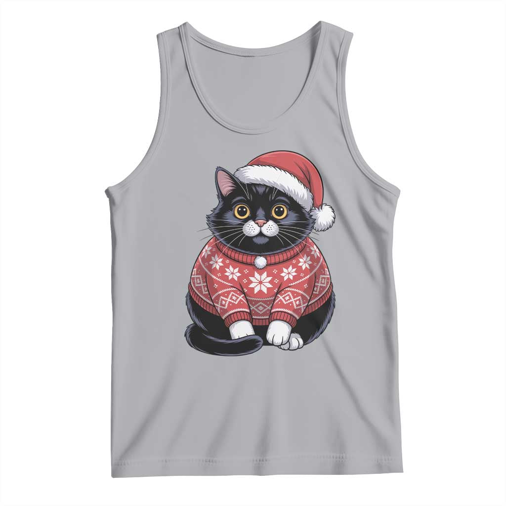 Christmas Black Cat Tank Top Catmas Gift For New Year TS10 Athletic Heather Print Your Wear