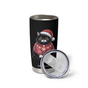 Christmas Black Cat Tumbler Cup Catmas Gift For New Year TS10 Print Your Wear