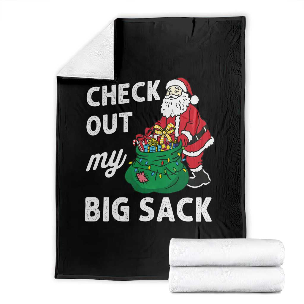 Retro Funny Santa Throw Blanket Christmas Joke Check Out My Big Sack TS10 Black Print Your Wear