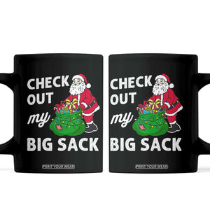 Retro Funny Santa Coffee Mug Christmas Joke Check Out My Big Sack TS10 Black Print Your Wear