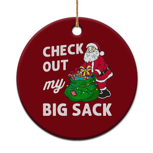 Retro Funny Santa Ceramic Ornament Christmas Joke Check Out My Big Sack TS10 1pc Red Print Your Wear