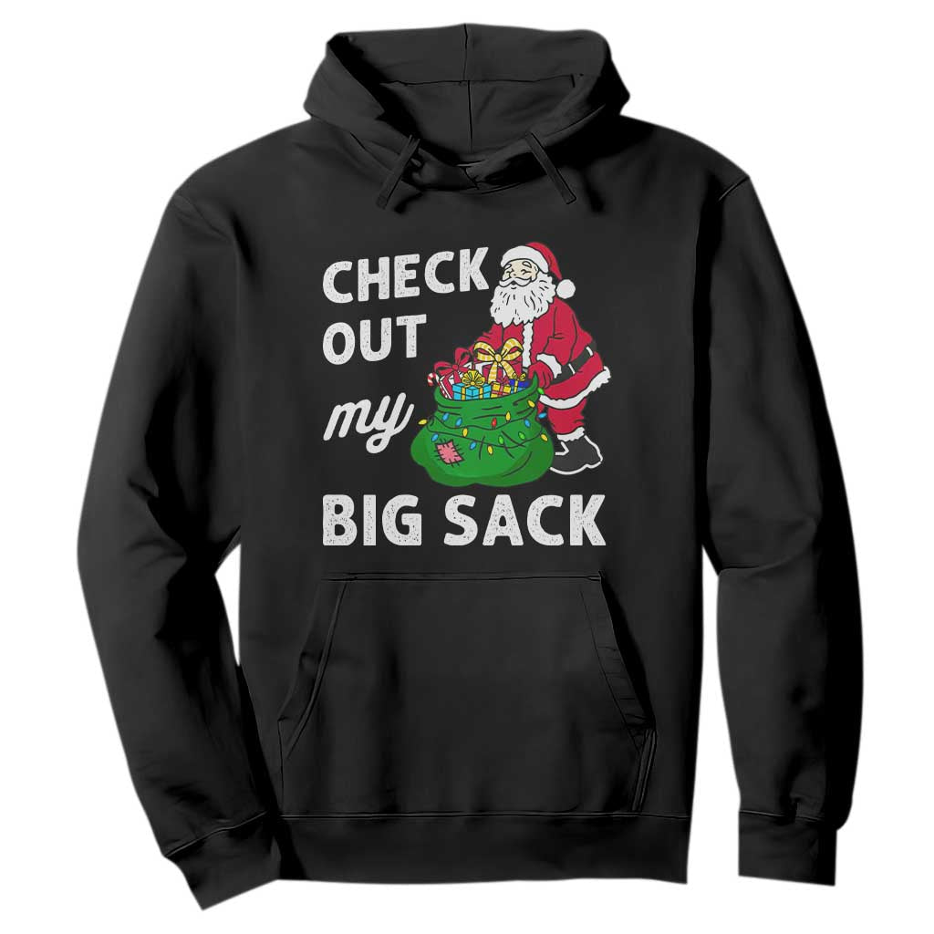 Retro Funny Santa Hoodie Christmas Joke Check Out My Big Sack TS10 Black Print Your Wear