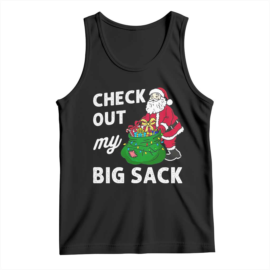Retro Funny Santa Tank Top Christmas Joke Check Out My Big Sack TS10 Black Print Your Wear