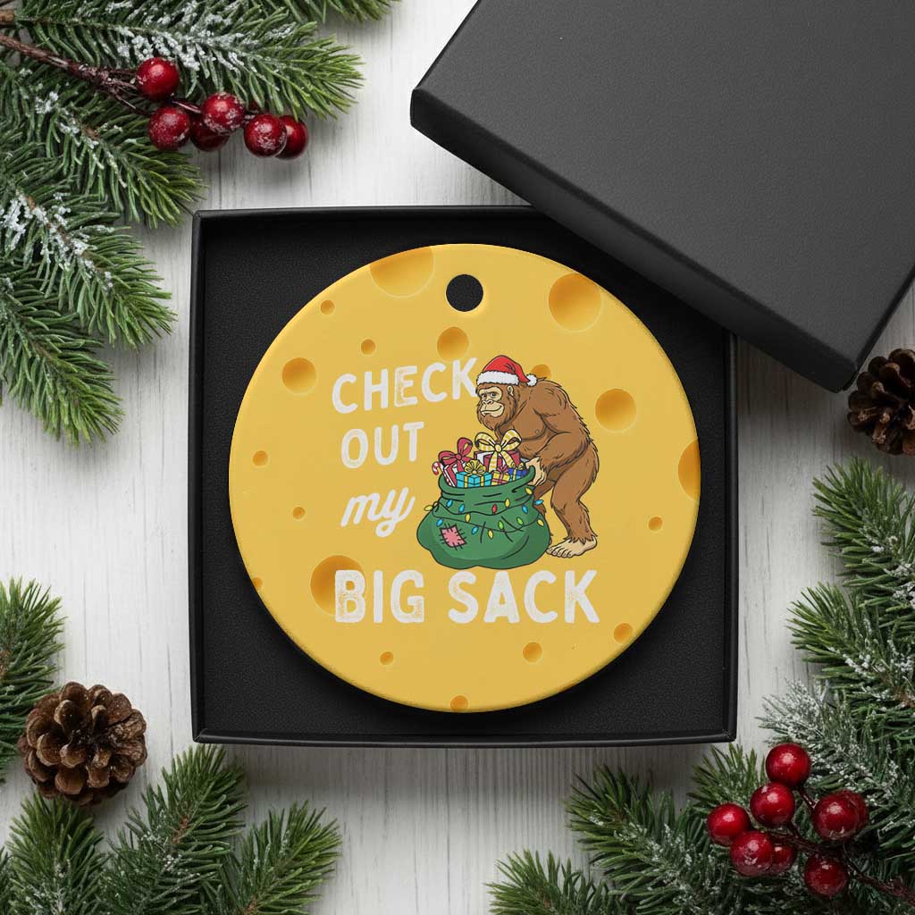 Santa Bigfoot Christmas Ceramic Ornament Funny Sasquatch Xmas Joke TS10 1pc Yellow Cheese Print Your Wear