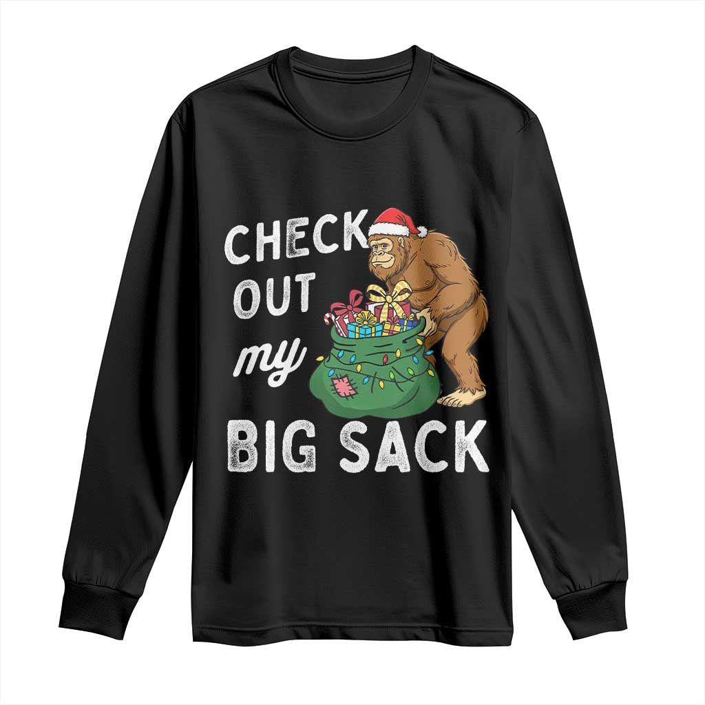 Santa Bigfoot Christmas Long Sleeve Shirt Funny Sasquatch Xmas Joke TS10 Black Print Your Wear