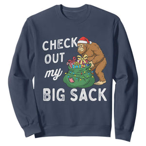 Santa Bigfoot Christmas Sweatshirt Funny Sasquatch Xmas Joke TS10 Navy Print Your Wear