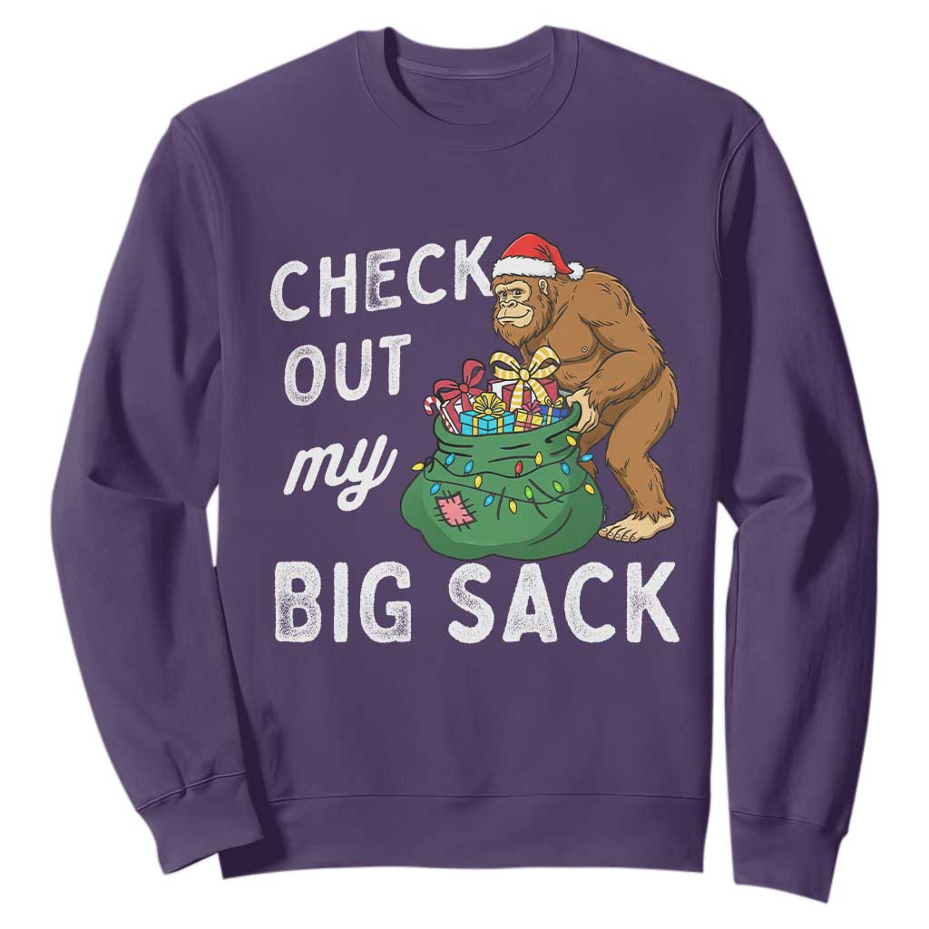 Santa Bigfoot Christmas Sweatshirt Funny Sasquatch Xmas Joke TS10 Purple Print Your Wear