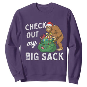 Santa Bigfoot Christmas Sweatshirt Funny Sasquatch Xmas Joke TS10 Purple Print Your Wear