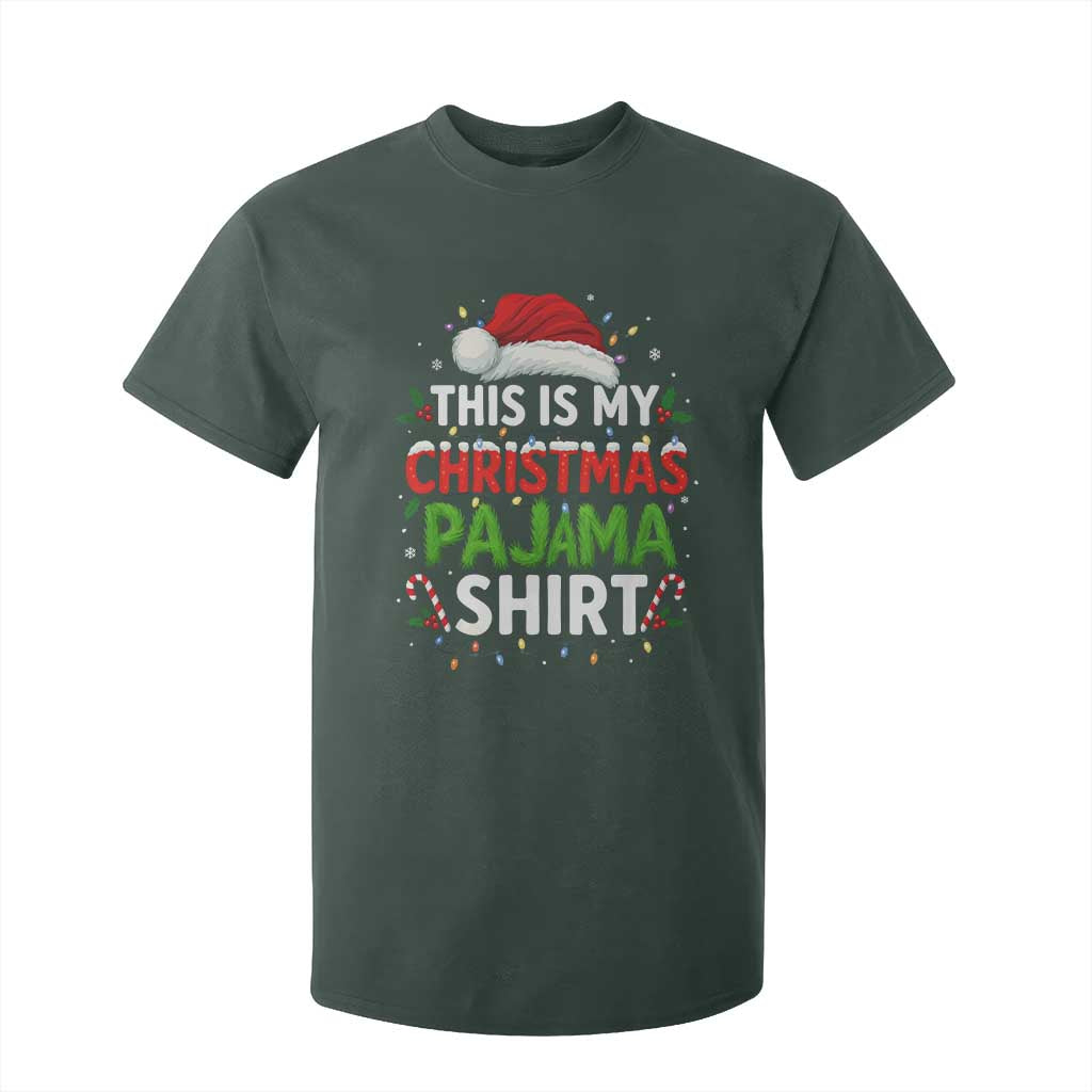 This Is My Christmas Pajama T Shirt For Kid Funny Xmas PJs TS10 Dark Forest Green Print Your Wear