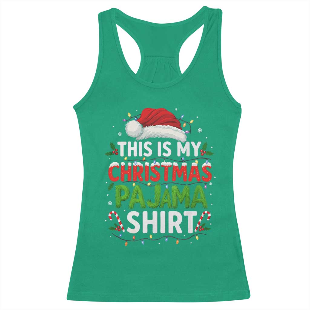 This Is My Christmas Pajama Racerback Tank Top Funny Xmas PJs TS10 Irish Green Print Your Wear