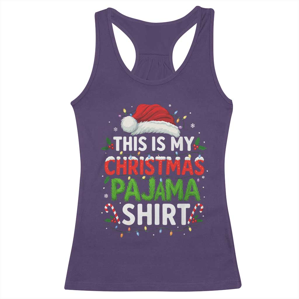 This Is My Christmas Pajama Racerback Tank Top Funny Xmas PJs TS10 Purple Print Your Wear