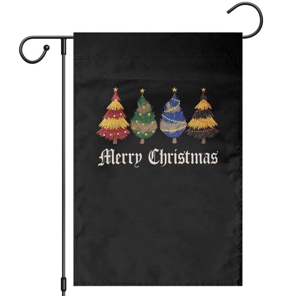 Christmas Tree Garden Flag Retro Wizard Trees Magical Cute Family Pajama TS10 Black Print Your Wear