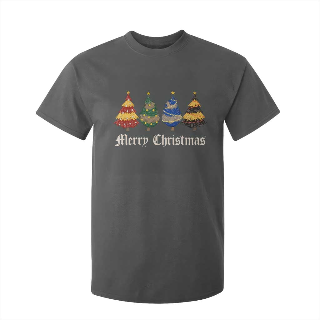 Christmas Tree T Shirt For Kid Retro Wizard Trees Magical Cute Family Pajama TS10 Dark Heather Print Your Wear