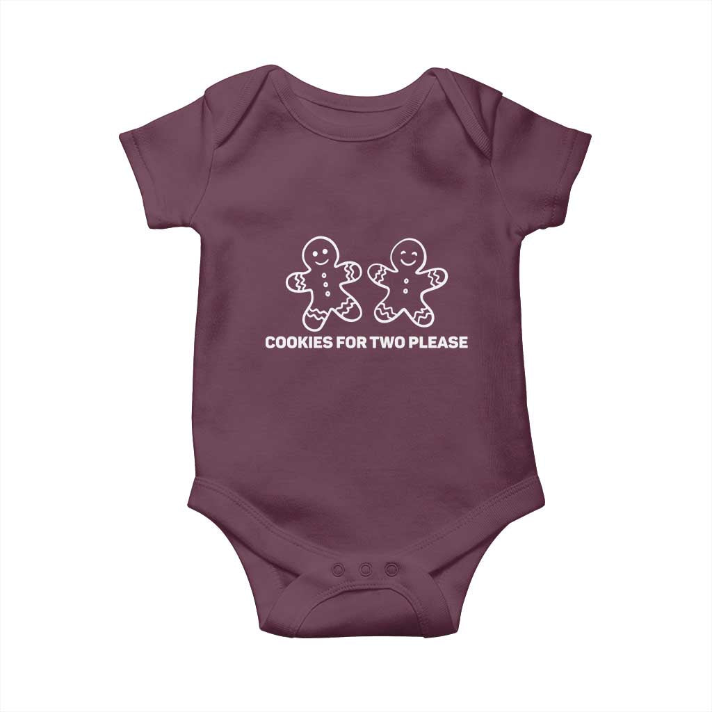 Cookies For Two Please Pregnancy Announcement Christmas Baby Onesie TS10 Maroon Print Your Wear
