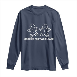 Cookies For Two Please Pregnancy Announcement Christmas Long Sleeve Shirt TS10 Navy Print Your Wear