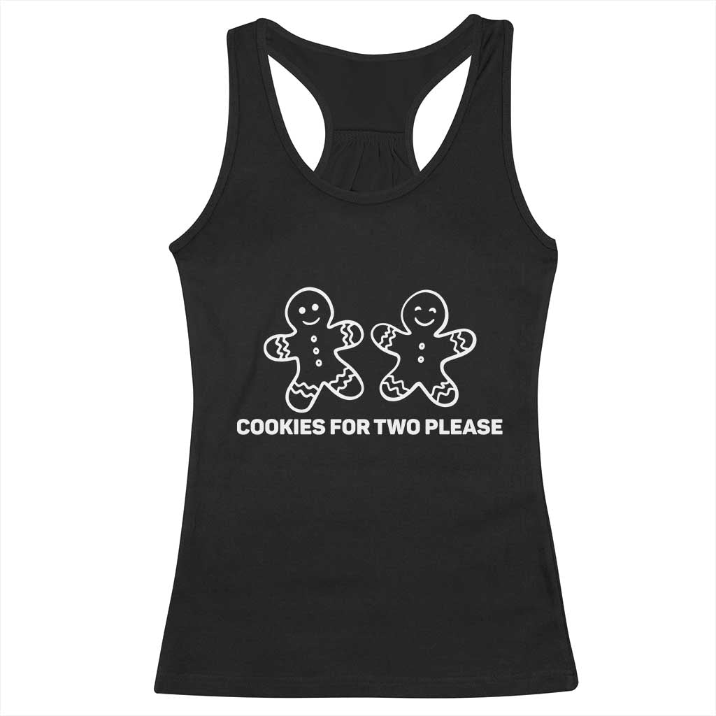 Cookies For Two Please Pregnancy Announcement Christmas Racerback Tank Top TS10 Black Print Your Wear