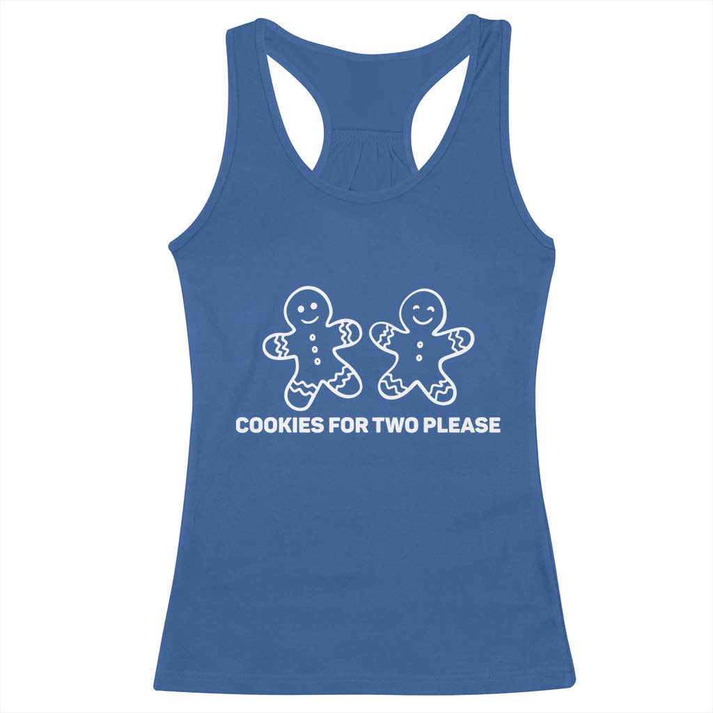 Cookies For Two Please Pregnancy Announcement Christmas Racerback Tank Top TS10 Royal Blue Print Your Wear