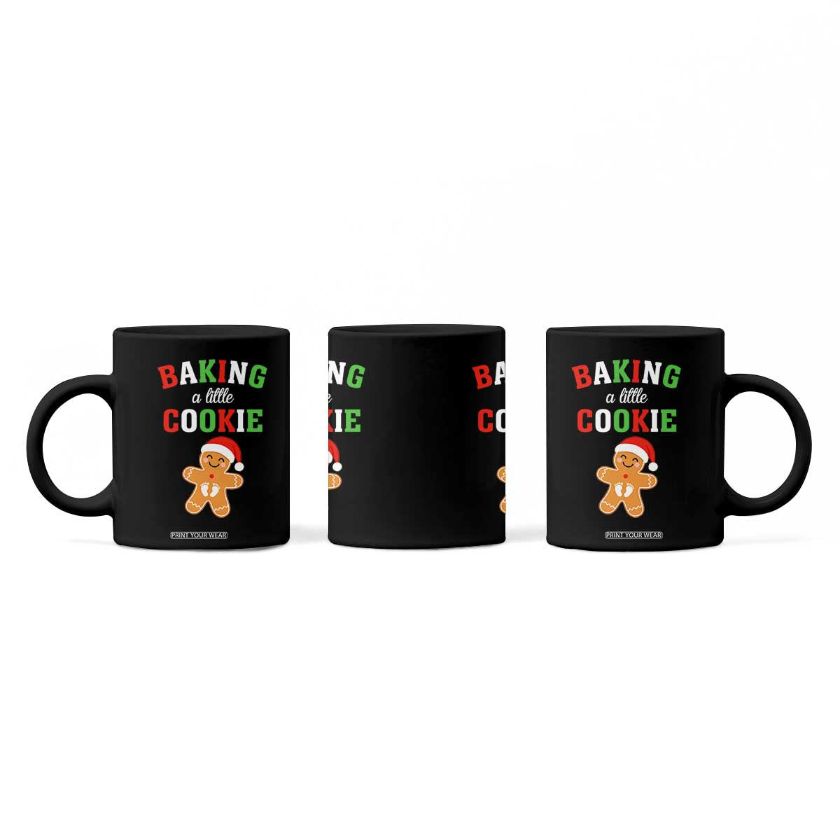 Christmas Pregnant Coffee Mug Baking A Little Cookie Maternity Pregnancy Announcement TS10 Print Your Wear