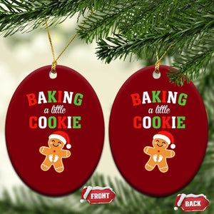 Christmas Pregnant Ceramic Ornament Baking A Little Cookie Maternity Pregnancy Announcement TS10 Print Your Wear