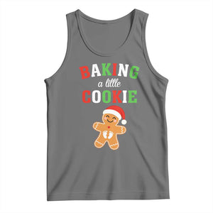 Christmas Pregnant Tank Top Baking A Little Cookie Maternity Pregnancy Announcement TS10 Black Heather Print Your Wear