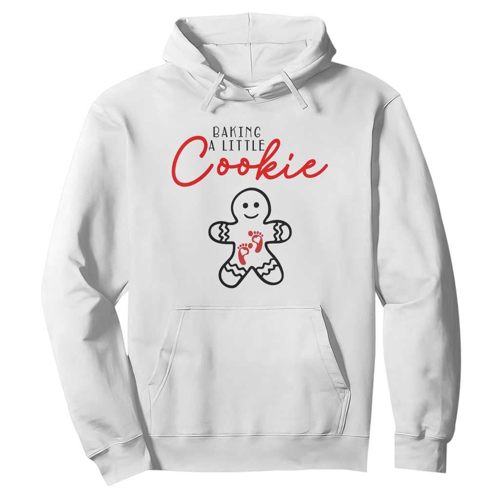 Christmas Pregnant Hoodie Baking A Little Cookie Maternity Gingerbread TS10 White Print Your Wear