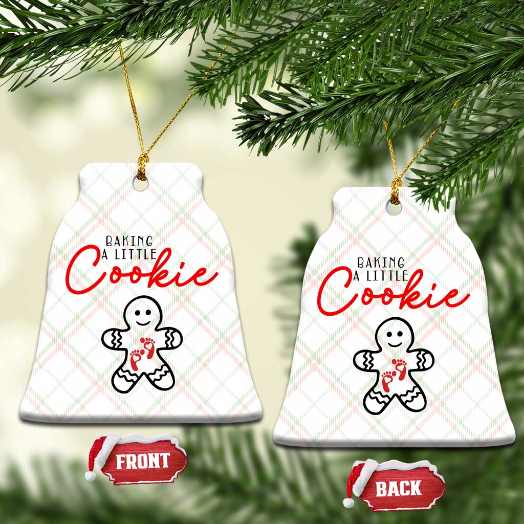 Christmas Pregnant Ceramic Ornament Baking A Little Cookie Maternity Gingerbread TS10 Print Your Wear