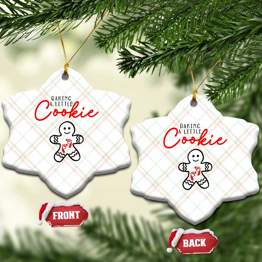 Christmas Pregnant Ceramic Ornament Baking A Little Cookie Maternity Gingerbread TS10 Print Your Wear