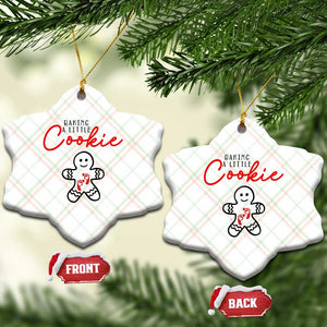 Christmas Pregnant Ceramic Ornament Baking A Little Cookie Maternity Gingerbread TS10 Print Your Wear