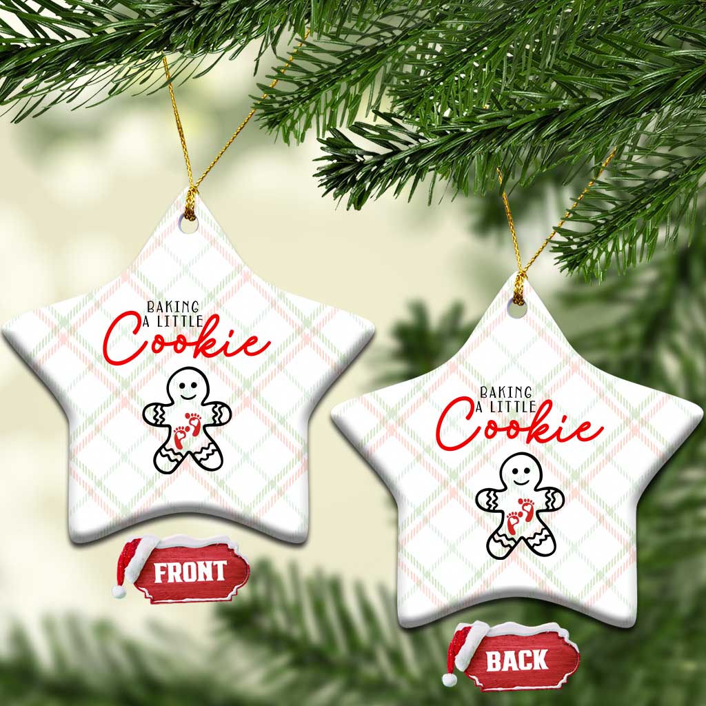 Christmas Pregnant Ceramic Ornament Baking A Little Cookie Maternity Gingerbread TS10 Print Your Wear