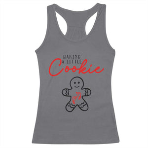 Christmas Pregnant Racerback Tank Top Baking A Little Cookie Maternity Gingerbread TS10 Charcoal Print Your Wear