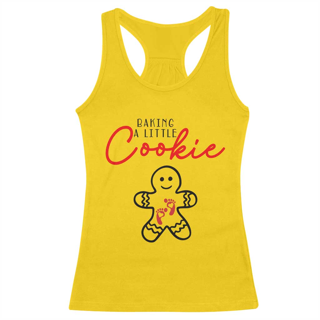 Christmas Pregnant Racerback Tank Top Baking A Little Cookie Maternity Gingerbread TS10 Daisy Print Your Wear