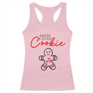 Christmas Pregnant Racerback Tank Top Baking A Little Cookie Maternity Gingerbread TS10 Light Pink Print Your Wear