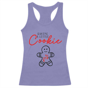 Christmas Pregnant Racerback Tank Top Baking A Little Cookie Maternity Gingerbread TS10 Violet Print Your Wear