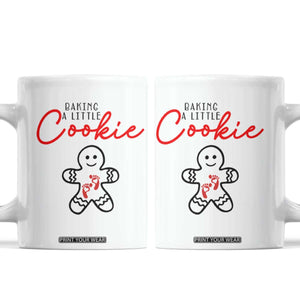 Christmas Pregnant Coffee Mug Baking A Little Cookie Maternity Gingerbread TS10 White Print Your Wear