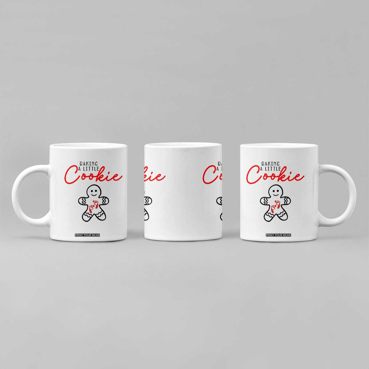 Christmas Pregnant Coffee Mug Baking A Little Cookie Maternity Gingerbread TS10 Print Your Wear